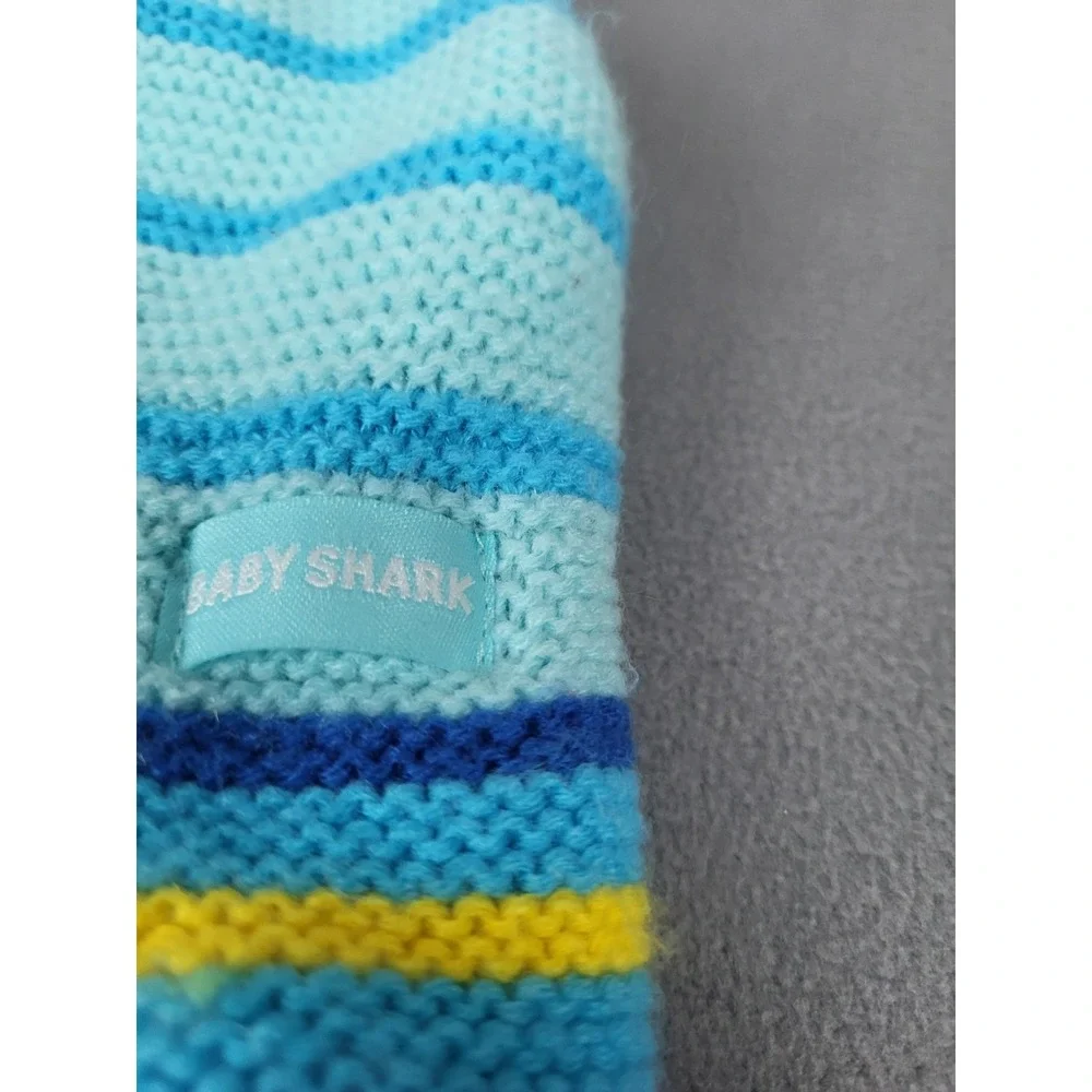 Baby Shark Beanie Kids One Size Blue‎ Cap Hat Skull Cap Ear Flap Knit Cute Pom